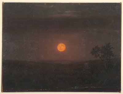 デッサン、月明かり、チャーチの農場、1865年頃 作： Frederic Edwin Church