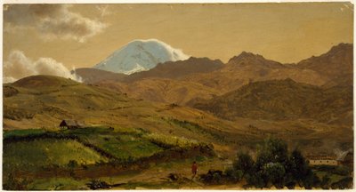 デッサン、チンボラソ山、エクアドル、1857年 作： フレデリックエドウィン教会