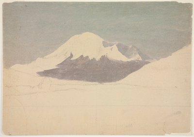 デッサン、チンボラソ山、エクアドル、1857年7月 作： フレデリックエドウィン教会