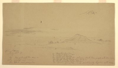 デッサン、夕暮れのチンボラソ山、1857年 作： フレデリックエドウィン教会