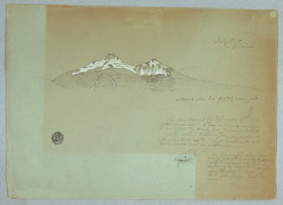 デッサン（1857年7月3日、エクアドル、イリニーザ山 作： フレデリックエドウィン教会