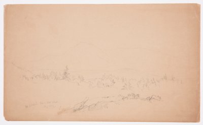 素描「西からのカタディン山」［西からカタディン山を見る］1852年8月 作： Frederic Edwin Church