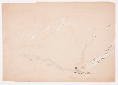 図面、南から見たカタディン山、1852年8月 作： Frederic Edwin Church