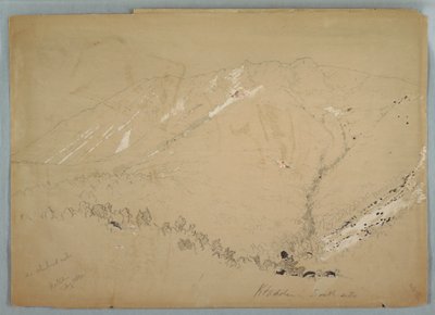 図面、南から見たカタディン山、1852年8月 作： フレデリックエドウィン教会