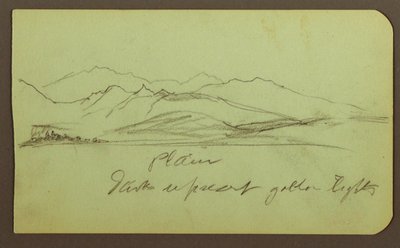 素描、山の風景 裏面：山の風景、人物 1883年 作： フレデリックエドウィン教会