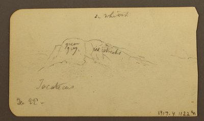 素描、山の風景；裏面：山の側面、トカテカス、1884年12月22日 作： フレデリックエドウィン教会