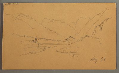 デッサン、山頂、1868年 作： Frederic Edwin Church