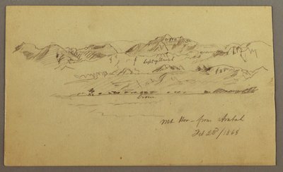 デッサン、1868年2月22日、マウンテンピークス 作： Frederic Edwin Church