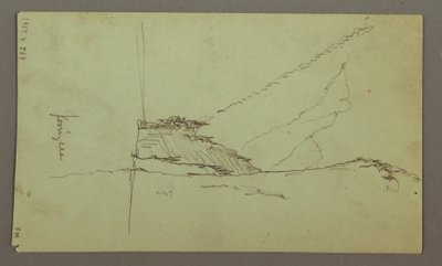 ドローイング、山頂、川、1868年7月 作： フレデリックエドウィン教会
