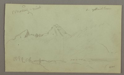 デッサン、山頂、おそらく1868年 作： フレデリックエドウィン教会
