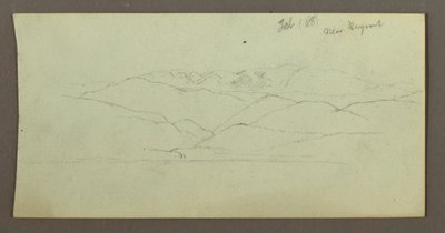 デッサン、山脈、1868年2月 作： Frederic Edwin Church