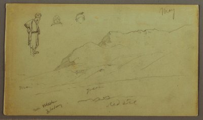 デッサン、山脈、人物研究、1868年5月撮影 作： Frederic Edwin Church