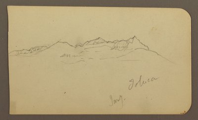 ドローイング、山脈、トルーカ；裏面：碑文、山脈、トルーカ、1885年1月7日 作： Frederic Edwin Church