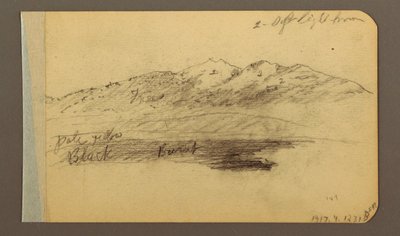 素描、山脈；裏面：山、曇り空、1889年 作： フレデリックエドウィン教会