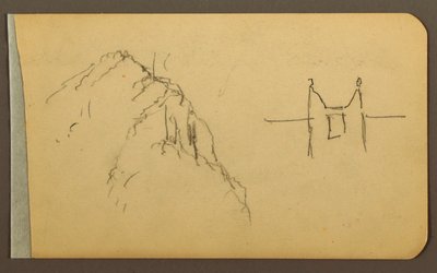 素描、マウンテン・サイド、砲塔；裏面：マウンテン・サイド、1889年 作： フレデリックエドウィン教会