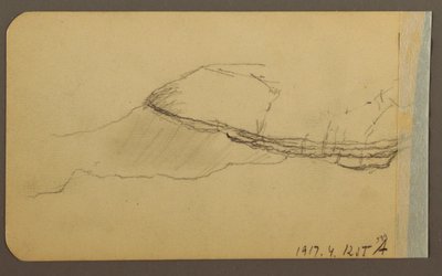 素描、マウンテン・サイド、砲塔；裏面：マウンテン・サイド、1889年 作： フレデリックエドウィン教会