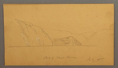 ドローイング、山岳湾、1859年7月21日 作： Frederic Edwin Church