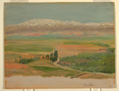 デッサン、バールベック近郊の山々、1868年5月 作： Frederic Edwin Church