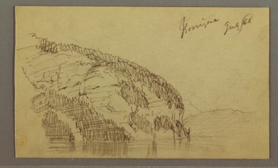 ドローイング、マウンテンサイド、1868年7月 作： Frederic Edwin Church