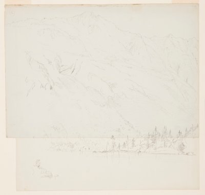 ドローイング、カタディン山、メイン州メイン州カタディン、1870-78年 作： フレデリックエドウィン教会