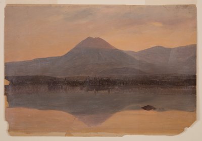 ドローイング、カタディン湖からのカタディン山カタディン湖からのカタディン山、1860-70年 作： フレデリックエドウィン教会