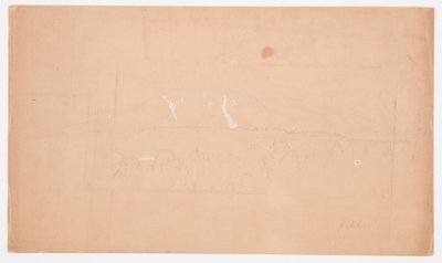 デッサン、メイン州カタディン湖からのカタディン山、1852年 作： Frederic Edwin Church