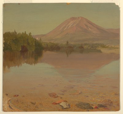 デッサン、カタディン湖からのカタディン山、おそらく1870年 作： Frederic Edwin Church