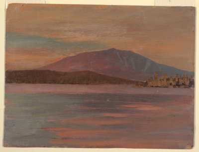 トーグ池から見たカタディン山、1877年 作： フレデリックエドウィン教会