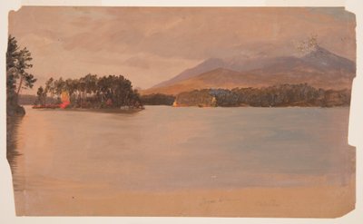 トーグ池から見たカタディン山、1878年 作： Frederic Edwin Church