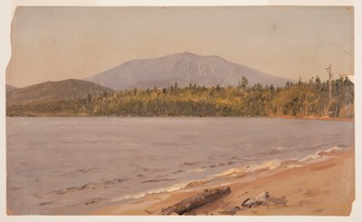 トーグ池から見たカタディン山、1878年頃のデッサン。 作： Frederic Edwin Church