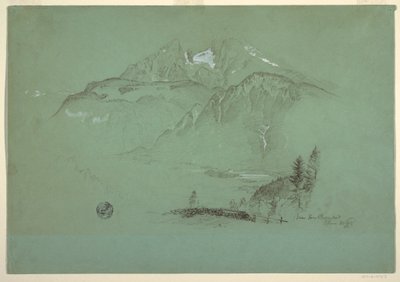 ドローイング（1868年6月30日、バイエルン州ベルヒテスガーデン近郊 作： Frederic Edwin Church