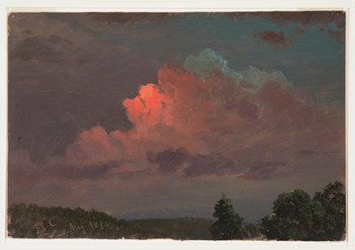 ドローイング、1872年8月、オラナ近郊の夕暮れ 作： Frederic Edwin Church