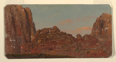 ペトラ、キルベト・エン・ナサラ岩室のデッサン（1868年2月 作： フレデリックエドウィン教会