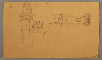 素描、平原、建築学、1868年6月4日 作： フレデリックエドウィン教会