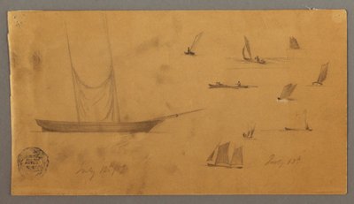 デッサン、帆船の研究、1859年7月12-13日 作： Frederic Edwin Church
