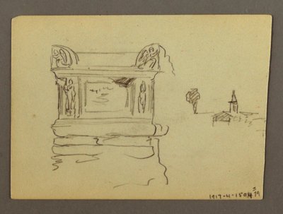 ドローイング、石棺、おそらく1868-69年 作： フレデリックエドウィン教会