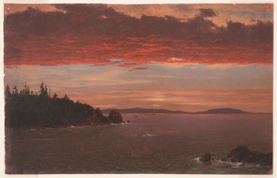 日の出のマウント・デザートから見たシューディック半島、1850-55年 作： フレデリックエドウィン教会