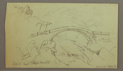 ドローイング、森の中の神社、1868年9月 作： Frederic Edwin Church