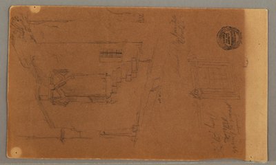 図面、建物の側面、窓、1868年5月29日 作： フレデリックエドウィン教会
