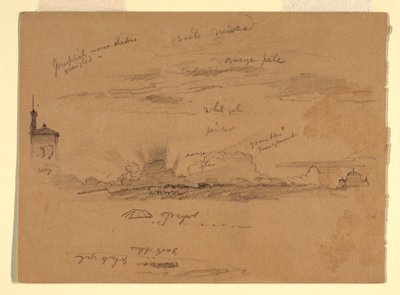 素描、イタリア、ローマのスケッチ、1868年11月 作： Frederic Edwin Church