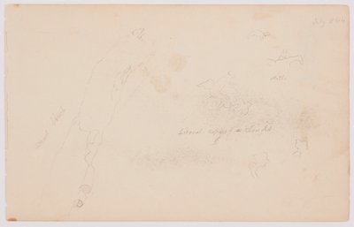 デッサン、雲と枯れ樺のスケッチ、1844年7月 作： フレデリックエドウィン教会