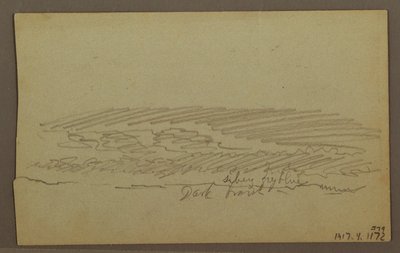 素描、空の習作、山の稜線、虹、1860年代 作： フレデリックエドウィン教会