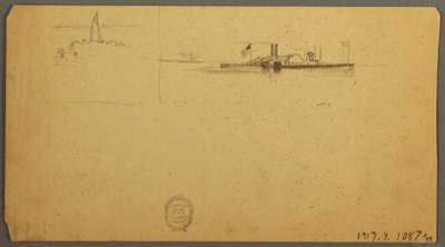 ドローイング、尾根上のスカイ・スタディ、1882年6月 作： フレデリックエドウィン教会