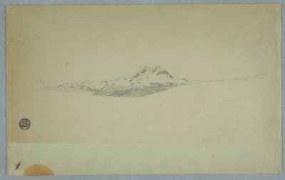 デッサン、雪の火山頂、1850-60年 作： フレデリックエドウィン教会