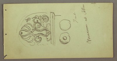 素描、アテネ博物館所蔵品の研究、おそらく1869年 作： フレデリックエドウィン教会