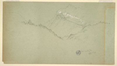 ドローイング、ワッツマン山頂、ベルヒテスガーデン近郊、1868年7月9日 作： フレデリックエドウィン教会