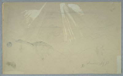 デッサン、上空から照りつける太陽の光、ジャマイカ、1865年7月 作： フレデリックエドウィン教会