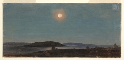 ポーキュパイン諸島に昇る太陽または月の素描、バー・ハーバー、1860年頃 作： フレデリックエドウィン教会