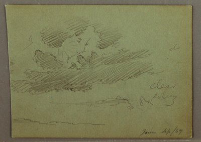 ドローイング、雲の向こうの太陽、1869年9月 作： Frederic Edwin Church