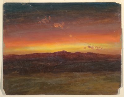 素描、夕焼け、1860-70年 作： フレデリックエドウィン教会